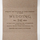 ブラウンエンボスの木のクラフト紙冬の結婚式 三つ折り招待状 (内部中)