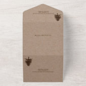 ブラウンエンボスツリーズオンクラフト紙秋の結婚式 オールインワン招待状 (外側)