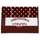 ブラウンオフィシャルカレッジ卒業水玉模様 ラージペーパーバッグ (正面)