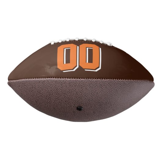 ブラウンオレンジとホワイトのカスタム アメリカンフットボール (回転270)
