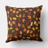 ブラウンオレンジと黄色の紅葉モノグラム クッション (裏面)