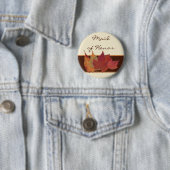 ブラウンオレンジのアイボリー乾燥葉したウェディングパーティーピン 缶バッジ (インサイチュ)