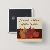 ブラウンオレンジのアイボリー乾燥葉したウェディングパーティーピン 缶バッジ (正面&裏面)