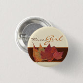 ブラウンオレンジのアイボリー乾燥葉したウェディングパーティーピン 缶バッジ (正面&裏面)