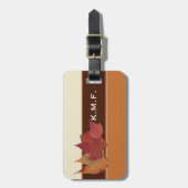 ブラウンオレンジのアイボリー乾燥葉したラゲッジタグ ラゲッジタグ (正面縦)