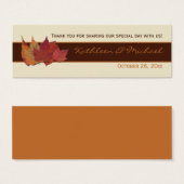 ブラウンオレンジアイボリー乾燥葉結婚式の引き出物ラベル (正面&裏面)