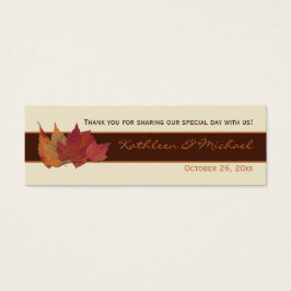 ブラウンオレンジアイボリー乾燥葉結婚式の引き出物ラベル