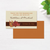 ブラウンオレンジアイボリー乾燥葉結婚式の引き出物ラベル (デスク)