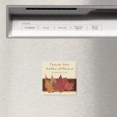 ブラウンオレンジアイボリー乾燥葉結婚式の引き出物 マグネット (インサイチュ (食洗機))