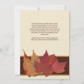 ブラウンオレンジアイボリー乾燥離れ結婚式招待状 招待状 (裏面)