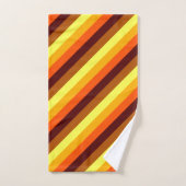 ブラウンオレンジイエローストライプズバスタオルセット バスタオルセット (ハンドタオル)