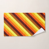 ブラウンオレンジイエローストライプズバスタオルセット バスタオルセット (ハンドタオル)