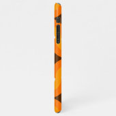 ブラウンオレンジイエローレトロミッドセンチュリーアートパターン iPhoneケース (左側)