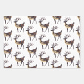ブラウンオレンジクリームキツネと鹿 ラッピングペーパーシート (正面2)