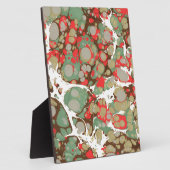 ブラウンオレンジグリーン抽象芸術大理石テクスチャ フォトプラーク (側面)