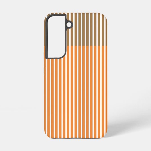 ブラウンオレンジストライプ色 SAMSUNG GALAXYケース (裏面)