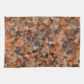 ブラウンオレンジツイストライプ柄 キッチンタオル (横)