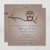 ブラウンオレンジフクロウ赤ちゃんシャワー招待状 招待状 (正面/裏面)