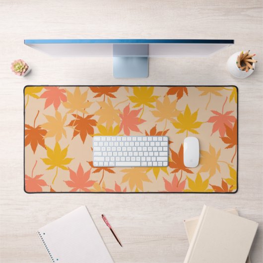 ブラウンオレンジ秋葉フローラY2Kパターン デスクマット (オフィス1)