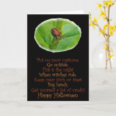 ブラウンオレンジ色のアラネウスハロウィーンカード カード (黄色い花)