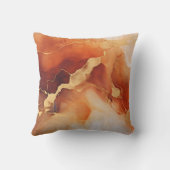 ブラウンオレンジ色金ゴールドマーリーアルコールインク クッション (裏面)