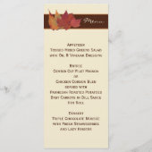 ブラウンオレンジ葉色アイボリー乾杯結婚のメニューカード メニュー (裏面)