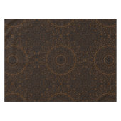 ブラウンオンブラックマンダラ万華鏡のように千変万化するパターンメダリオン テーブルクロス (正面(横))