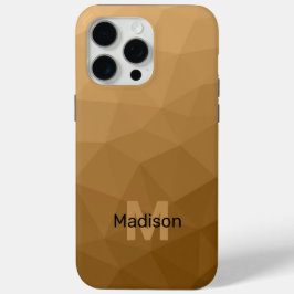 ブラウンオンブレ幾何学メッシュモノグラム iPhone 15 PRO MAXケース