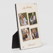 ブラウンオーガニックファミリーフォトコラージュ5x7とイーゼル フォトプラーク (側面)