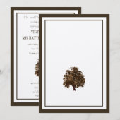 ブラウンオークツリーの結婚式招待状 招待状 (正面/裏面)