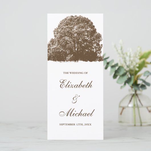 ブラウンオークツリー秋の結婚式プログラム プログラム (スタンド正面)