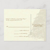 ブラウンオークツリー結婚のモノグラム応答カード インビテーションポストカード (裏面)