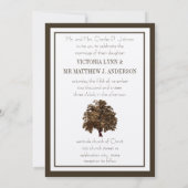 ブラウンオークツリー結婚式招待状 招待状 (裏面)