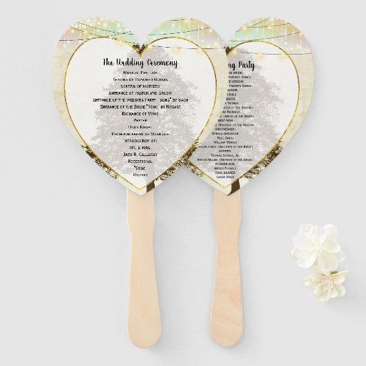 ブラウンオークツリー結婚式 プログラムファン ハンドファン (正面&裏面)