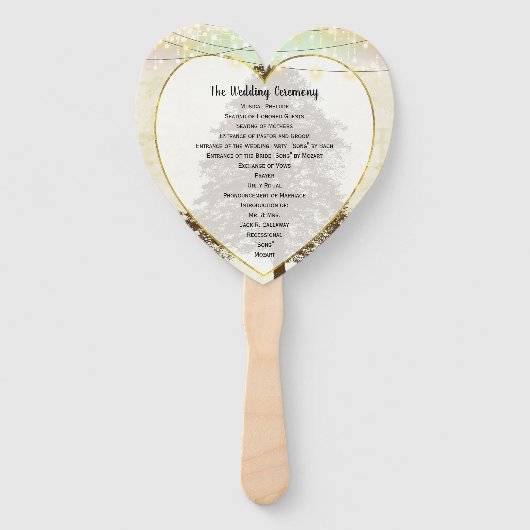 ブラウンオークツリー結婚式 プログラムファン ハンドファン (正面)