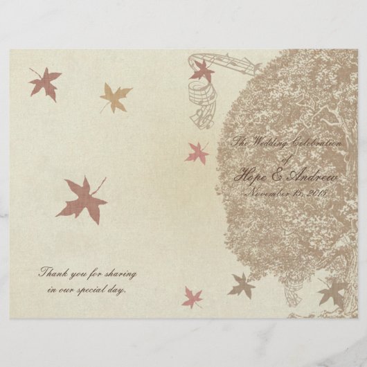 ブラウンオークツリー結婚式 プログラム (正面)