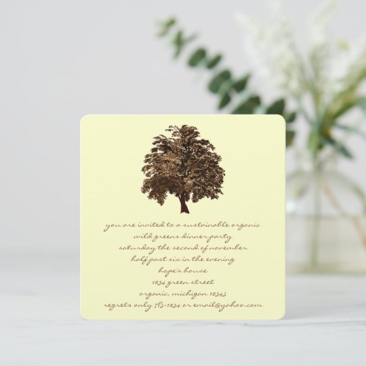 ブラウンオークディナー招待状 招待状 (スタンド正面)