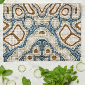 ブラウンオークレーティール(緑がかった色)ブルーお尻トライブラート キッチンタオル (折り畳み)