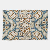 ブラウンオークレーティール(緑がかった色)ブルーお尻トライブラート キッチンタオル (横)