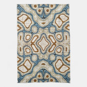 ブラウンオークレーティール(緑がかった色)ブルーお尻トライブラート キッチンタオル (縦)