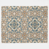 ブラウンオークレーティール(緑がかった色)ブルーお尻トライブラート フリースブランケット (正面(横))