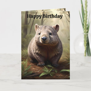 ブラウンオーストラリア産ウォンバット,誕生日カード カード