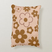 ブラウンオータムレトロY2Kヒッピー花柄 アクセントクッション (裏面(縦))