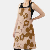 ブラウンオータムレトロY2Kヒッピー花柄 エプロン (インサイチュ)