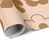 ブラウンオータムレトロY2Kヒッピー花柄 ラッピングペーパー (ロールコーナー)