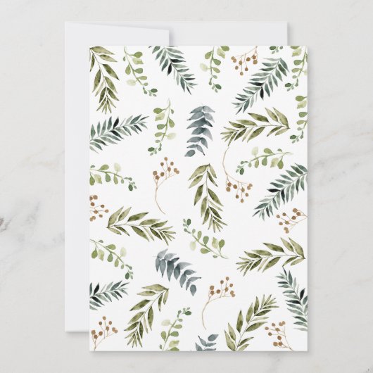 ブラウンオーボーイウッドランドの葉の赤ちゃんシャワー 招待状 (裏面)