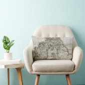 ブラウンオールドワールドアンティークマップ装飾用クッション ランバークッション (椅子)