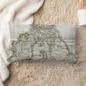 ブラウンオールドワールドアンティークマップ装飾用クッション ランバークッション (ブランケット)