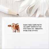 ブラウンカウキャトルファームまたは牧場のシール ラベル (インサイチュ)