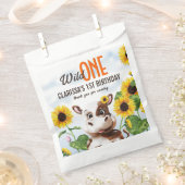 ブラウンカウサンフラワーガールファースト誕生日 フェイバーバッグ (クリップ留めされた状態)